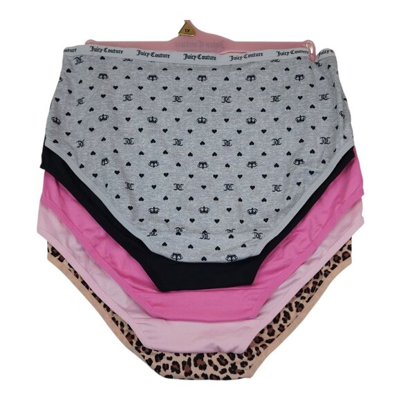 Juicy Couture 5-Pack Womens 1X Panties Brief Assorted Colors Animal Print - Picture 3 of 13